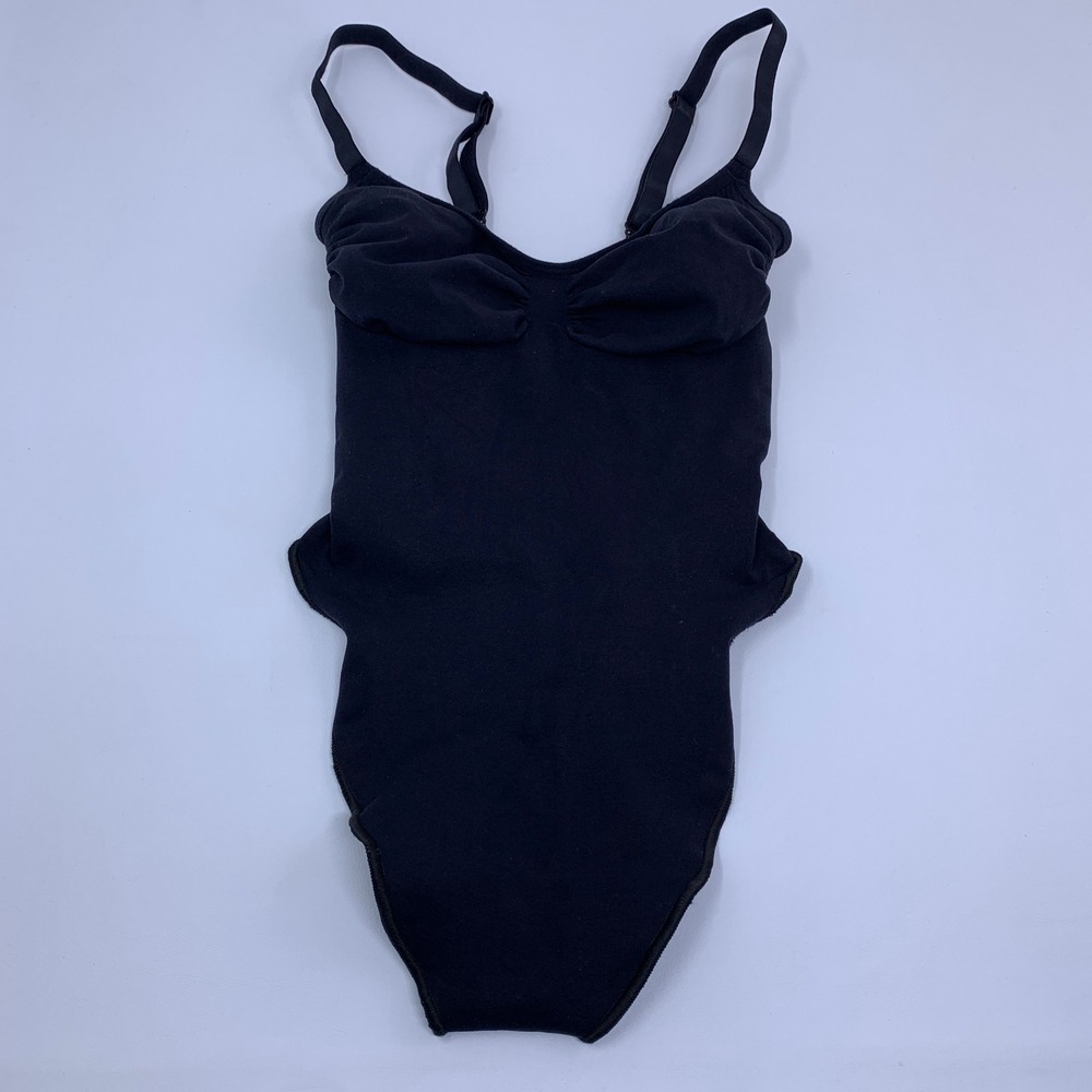 SKIMS Womens Small Black Seamless Sculpting Ruched Bust Bodysuit New